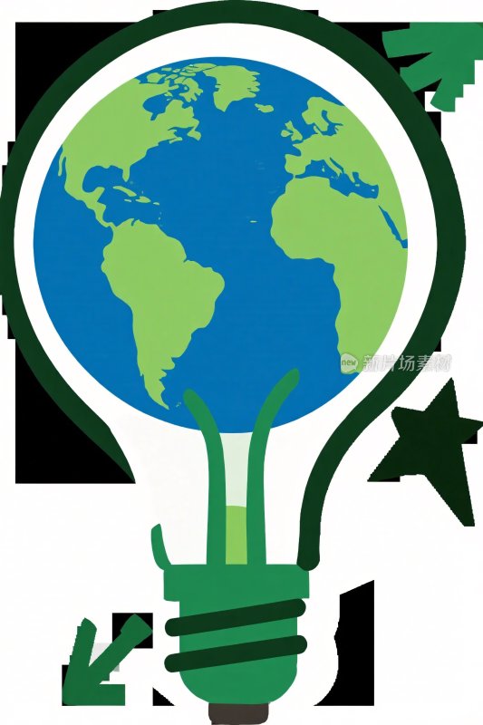 地球灯泡创意插画