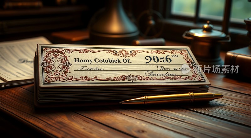 复古账单与钢笔