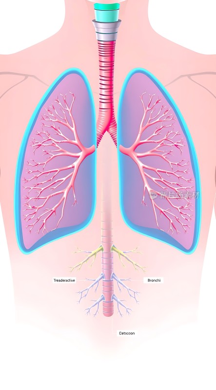 肺部的呼吸系统结构图