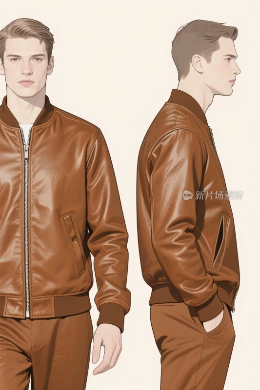 男性皮衣展示