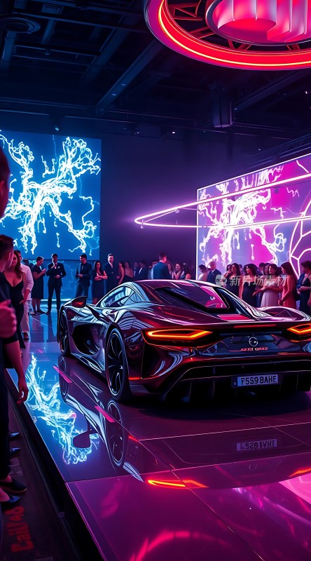 未来科技感跑车发布会现场