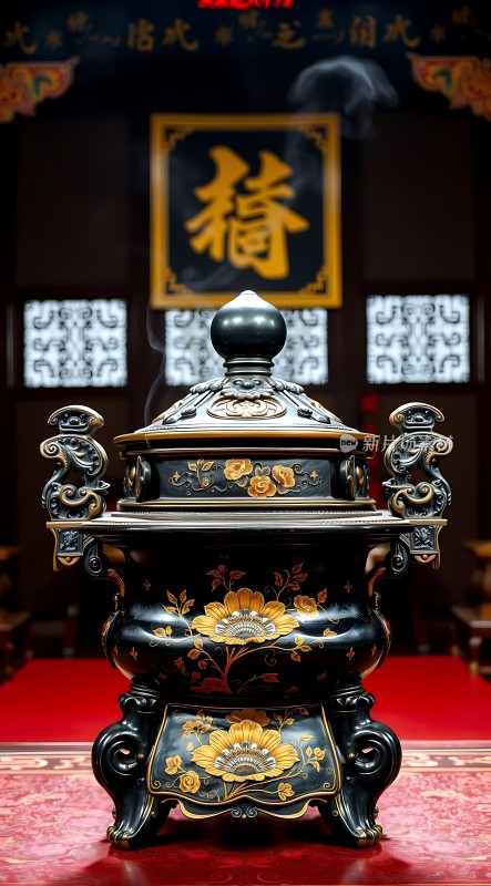 古香古色黑金香炉
