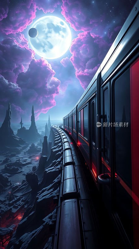 星际列车穿越梦幻夜空