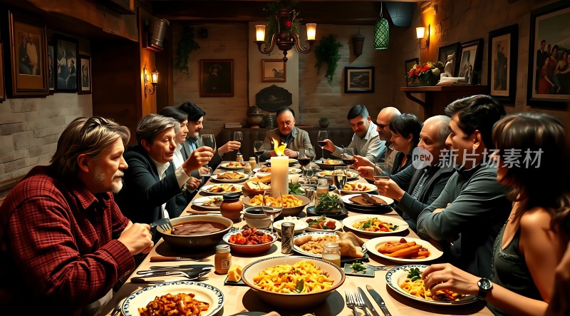 家庭聚餐温馨时刻