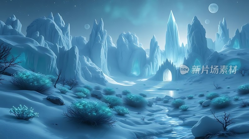 冰封幻境神秘雪原与晶莹山峦