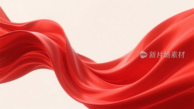 飘动的红色丝绸