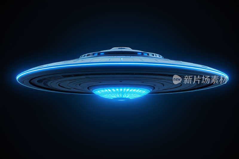 飞碟上的蓝光特写高清图片
