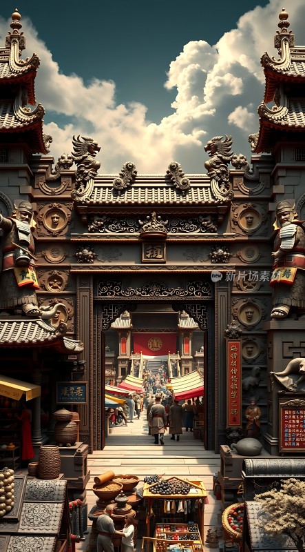 古风集市繁华景象