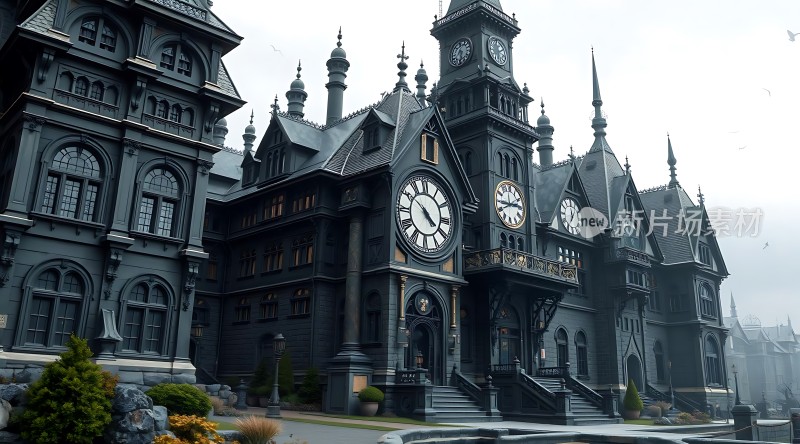 哥特式建筑时钟楼