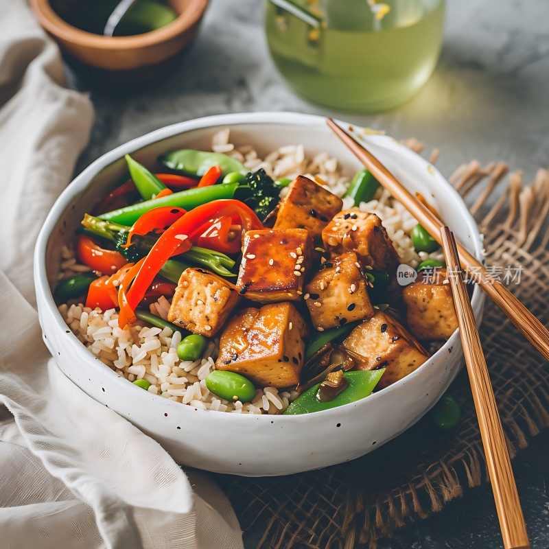 豆腐蔬菜盖浇饭