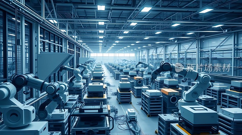 智能工厂机器人生产线高效运作