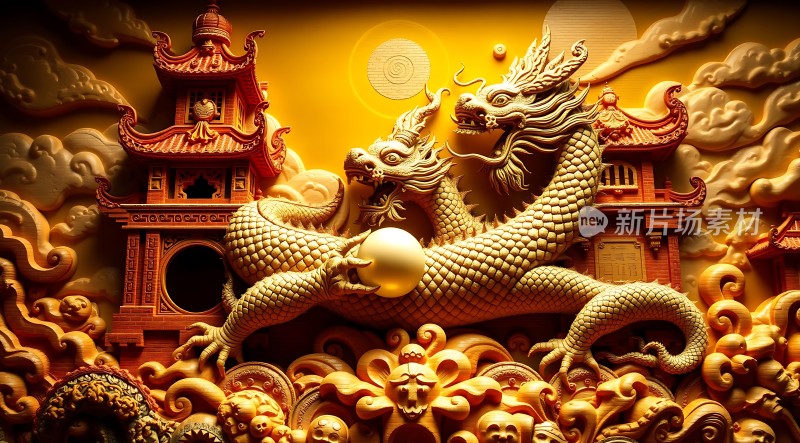 龙腾云海金碧辉煌