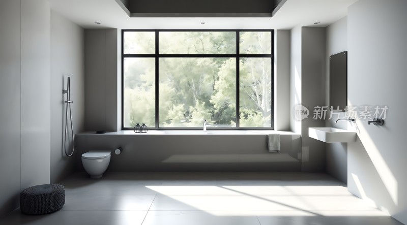 现代浴室设计简约风格自然光线充足舒适宜人