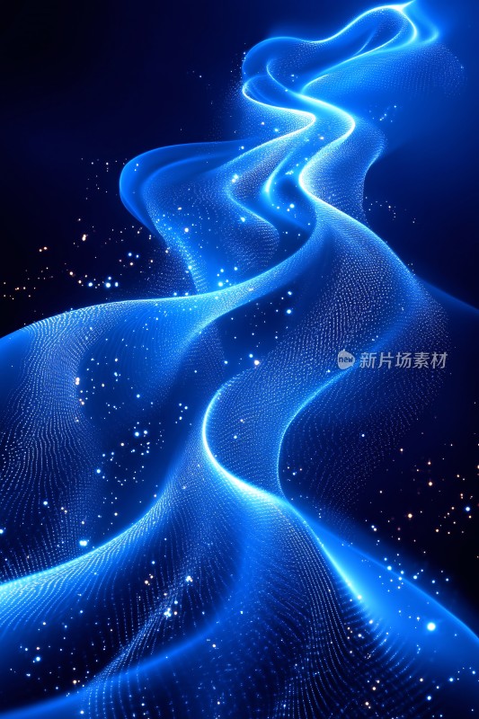 蓝色动感光效线条背景图