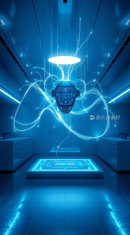 未来科技实验室悬浮装置与光束交织