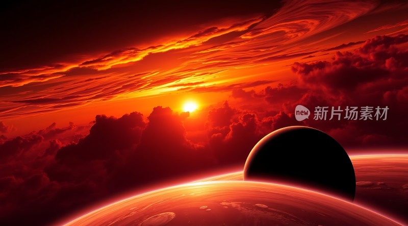 红色星球日落奇观