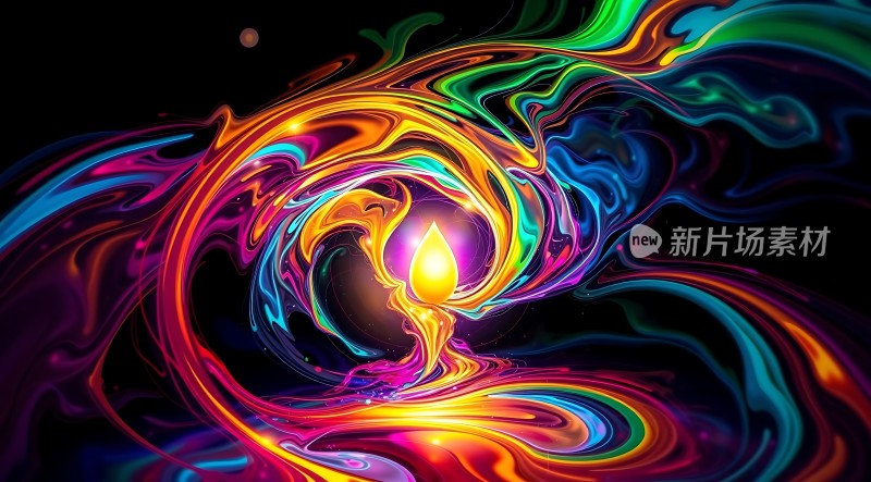 色彩漩涡中的光芒