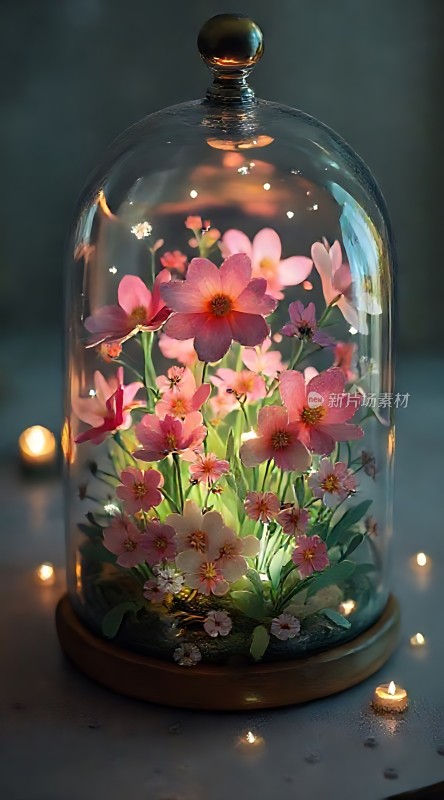 玻璃罩下的梦幻花语