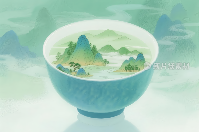 碗中山水诗意画境