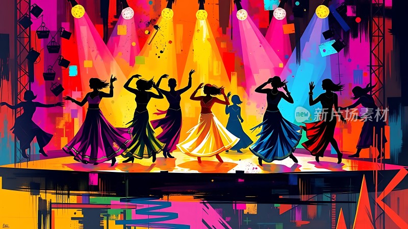 舞台上的多彩舞蹈表演