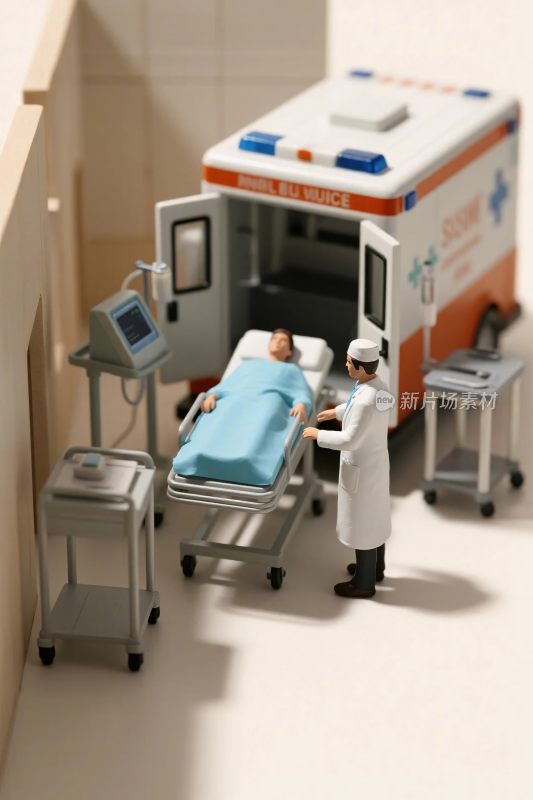 微型救护模型场景