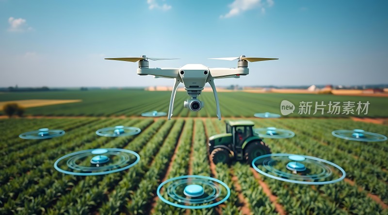 科技助力农业无人机与拖拉机协同作业