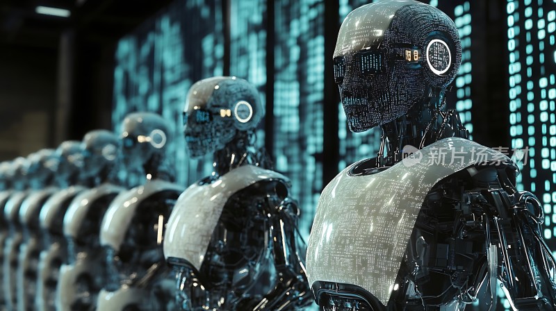 机器人队列未来科技感十足