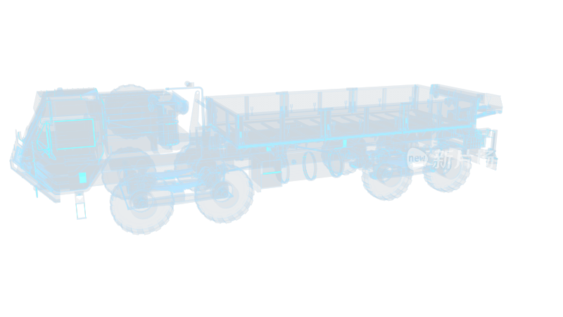 大卡车空车 大货车汽车 科幻透明赛博朋克