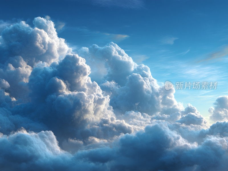 梦幻天空中的蓬松云朵