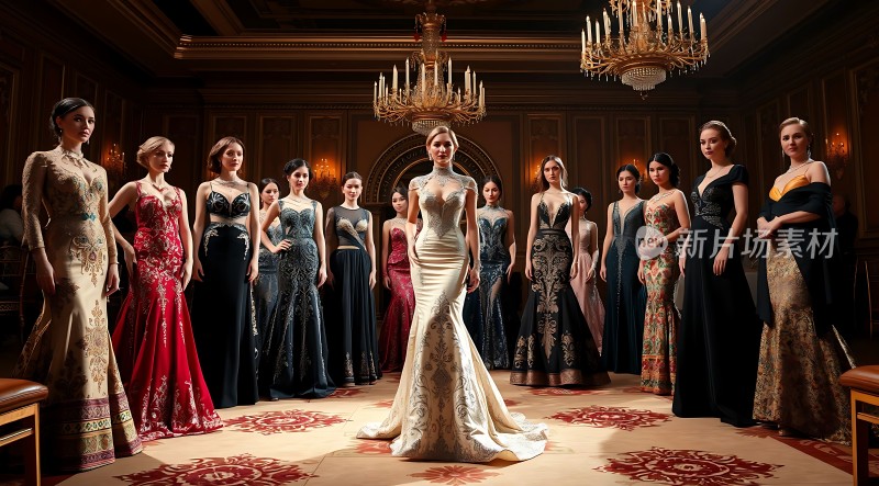 模特展示华丽礼服