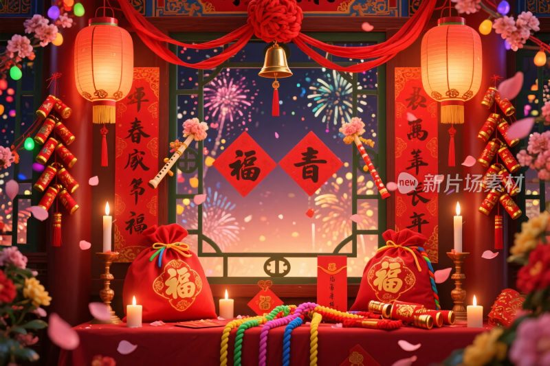 春节传统喜庆场景