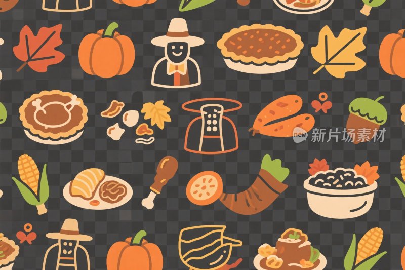 感恩节美食插画集合