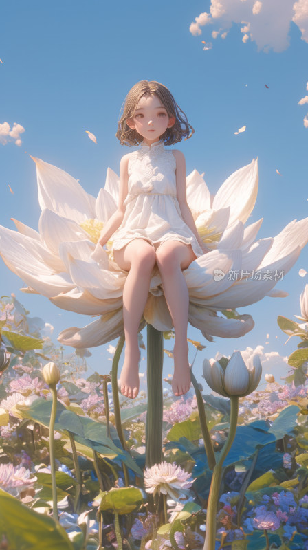 梦幻花田中的少女