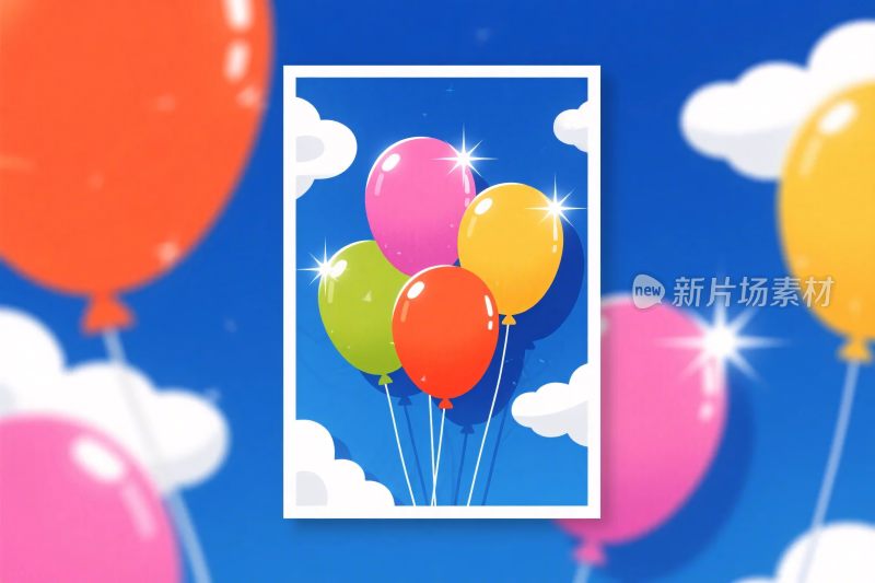 彩色气球装饰插画