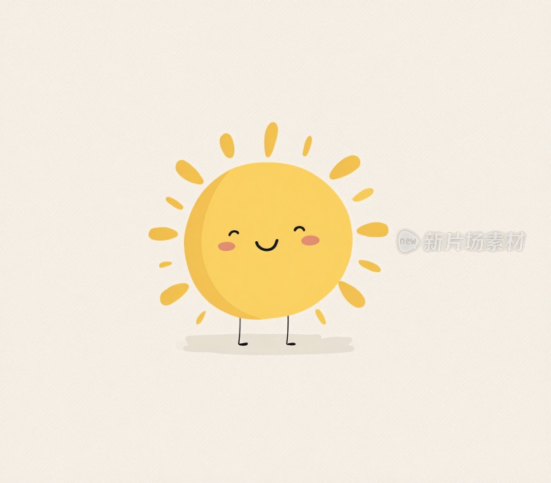 可爱笑脸太阳插画