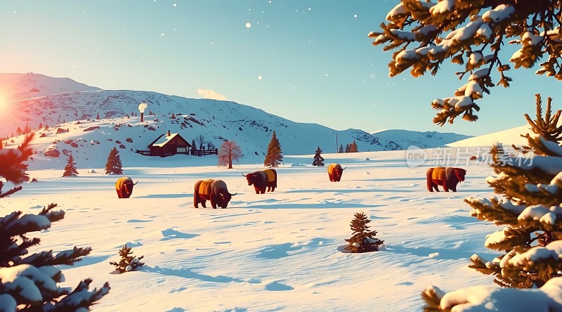 雪原上的宁静时光