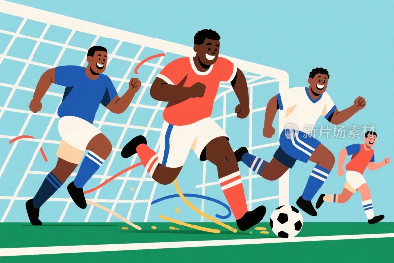 足球比赛卡通插画