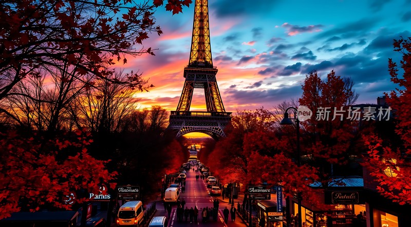 埃菲尔铁塔下的秋日巴黎