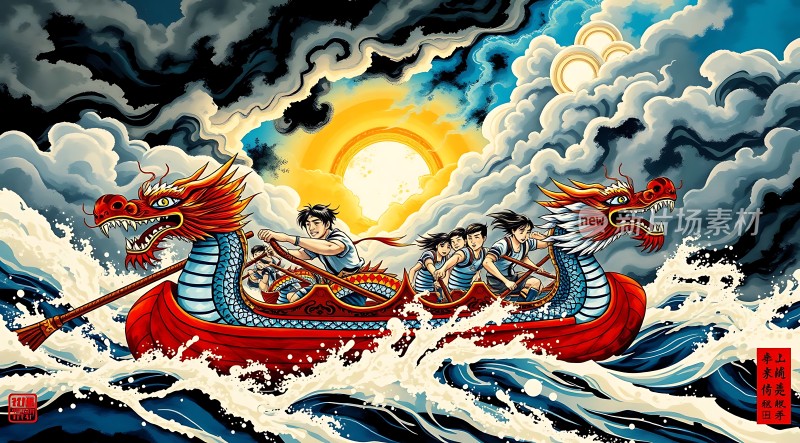 龙舟竞渡勇往直前！