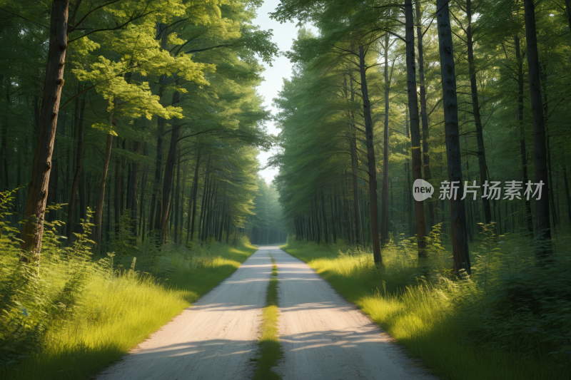 一条土路林林总总草草丛生高清风景图片