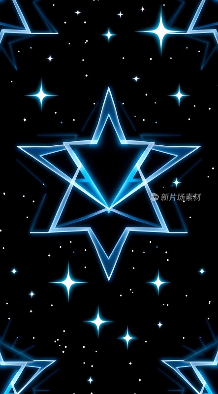 蓝色星芒闪耀夜空