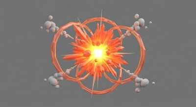 新片场素材橙红光晕爆炸效果