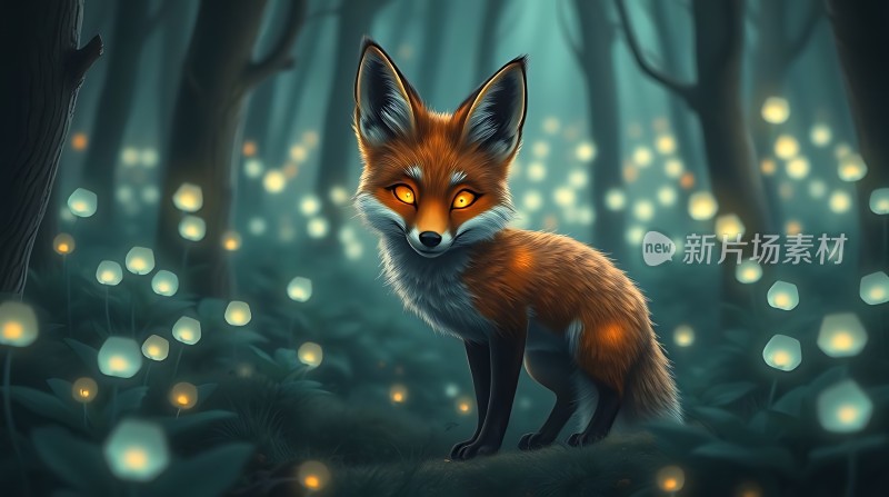 萤光森林中的小红狐