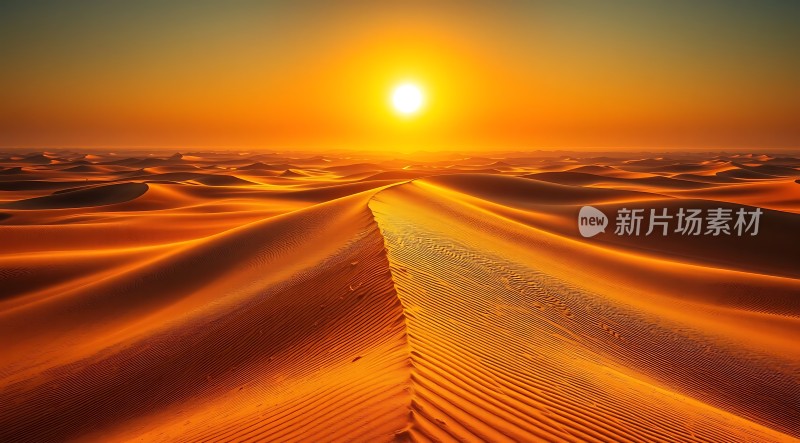 金色沙丘上的日落奇景