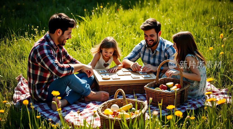 家庭野餐快乐时光