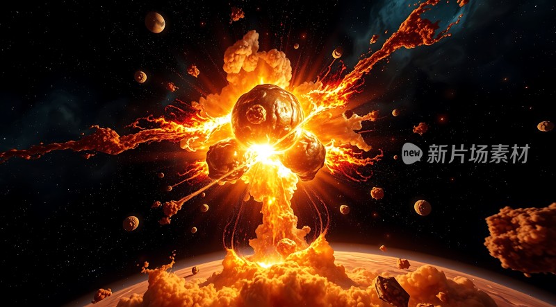 宇宙大爆炸星际碰撞的壮观景象