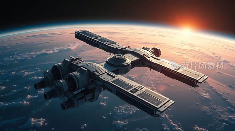 太空飞船翱翔地球之上