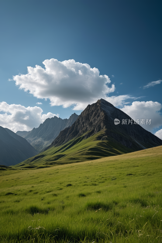 蓝天白天草原草地风景自然风光图片