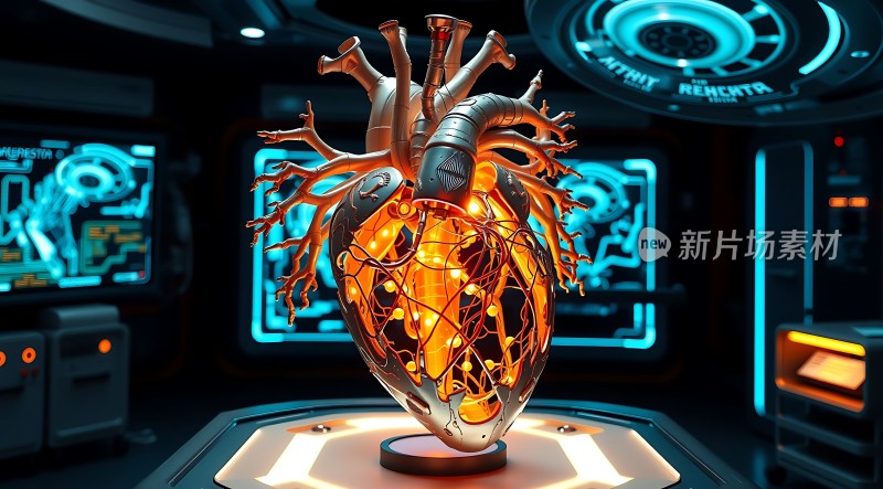 机械心脏与未来科技结合的艺术作品