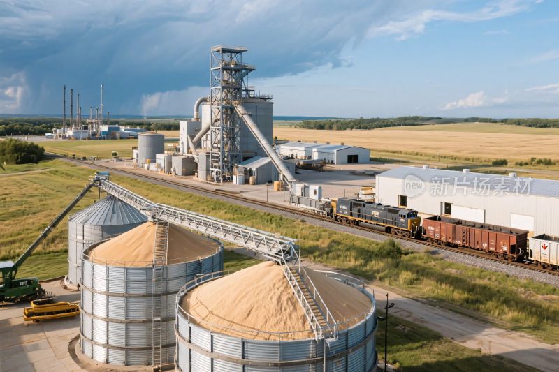 农田粮仓工业设施场景